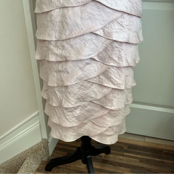 Adrianna Papell V-Neck Tiered Sleeveless Cocktail Dress Pink Sz 14 - Picture 14 of 16